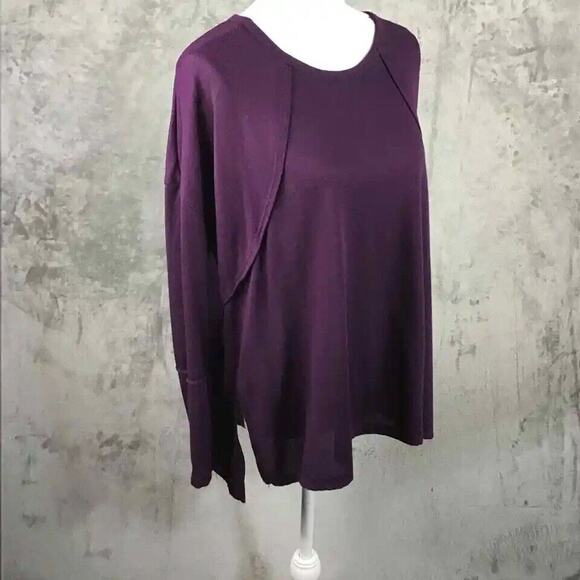 Forgotten Grace Womens Small Purple Oversized Pullover Stretch Sweater NWOT - Picture 2 of 11